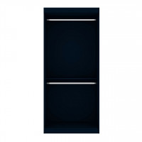 Manhattan Comfort 161GMC4 Mulberry 35.9 Open Double Hanging Modern Wardrobe Closet with 2 Hanging Rods in Tatiana Midnight Blue